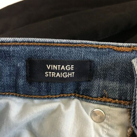 J. Crew Jeans Womens 24 Blue Vintage Straight Button Fly Raw Hem Ankle J9755 - Picture 5 of 12